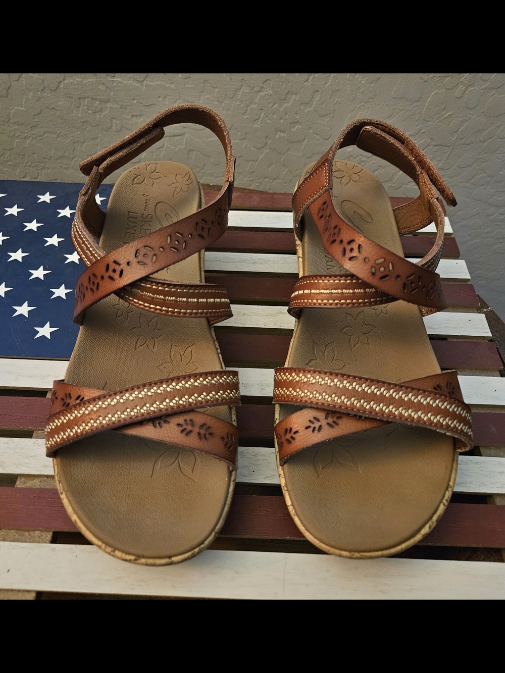 Skechers Women's Tan Brown Braided Strap Sandals